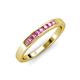 3 - Kathiryn 2.40 mm Pink Sapphire 7 Stone Wedding Band 