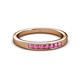 2 - Kathiryn 2.40 mm Pink Sapphire 7 Stone Wedding Band 