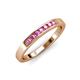 3 - Kathiryn 2.40 mm Pink Sapphire 7 Stone Wedding Band 