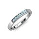 3 - Kathiryn 2.40 mm Aquamarine 7 Stone Wedding Band 