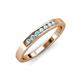3 - Kathiryn 2.40 mm Aquamarine 7 Stone Wedding Band 