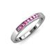 3 - Kathiryn 2.40 mm Pink Sapphire 7 Stone Wedding Band 