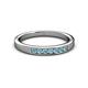 2 - Kathiryn 2.40 mm Aquamarine 7 Stone Wedding Band 