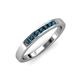 3 - Kathiryn 2.40 mm Blue Diamond 7 Stone Wedding Band 