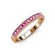 3 - Janice 2.00 mm Round Pink Sapphire 13 Stone Wedding Band 