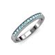 3 - Janice 2.00 mm Round Aquamarine 13 Stone Wedding Band 