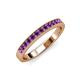3 - Janice 2.00 mm Round Amethyst 13 Stone Wedding Band 