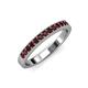 3 - Janice 2.00 mm Round Red Garnet 13 Stone Wedding Band 