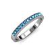 3 - Janice 2.00 mm Round London Blue Topaz 13 Stone Wedding Band 