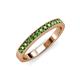 3 - Janice 2.00 mm Round Green Garnet 13 Stone Wedding Band 