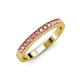3 - Janice 2.00 mm Round Pink Tourmaline 13 Stone Wedding Band 