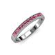 3 - Janice 2.00 mm Round Rhodolite Garnet 13 Stone Wedding Band 