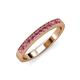 3 - Janice 2.00 mm Round Rhodolite Garnet 13 Stone Wedding Band 