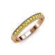 3 - Janice 2.00 mm Round Yellow Diamond 13 Stone Wedding Band 