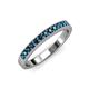 3 - Janice 2.00 mm Round Blue Diamond 13 Stone Wedding Band 