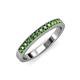 3 - Janice 2.00 mm Round Green Garnet 13 Stone Wedding Band 