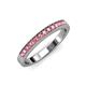 3 - Janice 2.00 mm Round Pink Tourmaline 13 Stone Wedding Band 