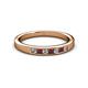 2 - Kathiryn 2.40 mm Ruby and Diamond 7 Stone Wedding Band 