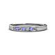 1 - Kathiryn 2.40 mm Tanzanite and Diamond 7 Stone Wedding Band 