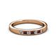 2 - Kathiryn 2.40 mm Red Garnet and Diamond 7 Stone Wedding Band 