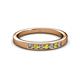 2 - Kathiryn 2.40 mm Yellow and White Diamond 7 Stone Wedding Band 