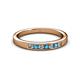 2 - Kathiryn 2.40 mm London Blue Topaz and Diamond 7 Stone Wedding Band 