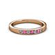 2 - Kathiryn 2.40 mm Pink Sapphire and Diamond 7 Stone Wedding Band 