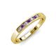 3 - Kathiryn 2.40 mm Amethyst and Diamond 7 Stone Wedding Band 