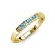 3 - Kathiryn 2.40 mm Blue Topaz and Diamond 7 Stone Wedding Band 