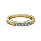 2 - Kathiryn 2.40 mm Blue Topaz and Diamond 7 Stone Wedding Band 