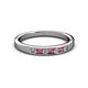2 - Kathiryn 2.40 mm Rhodolite Garnet and Diamond 7 Stone Wedding Band 