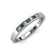 3 - Kathiryn 2.40 mm Emerald and Diamond 7 Stone Wedding Band 