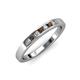 3 - Kathiryn 2.40 mm Smoky Quartz and Diamond 7 Stone Wedding Band 