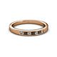 2 - Kathiryn 2.40 mm Smoky Quartz and Diamond 7 Stone Wedding Band 