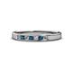 1 - Kathiryn 2.40 mm Blue and White Diamond 7 Stone Wedding Band 