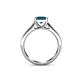 5 - Jemima Princess Cut Blue Diamond Solitaire Engagement Ring 