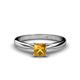 1 - Celine Princess Cut Citrine Solitaire Engagement Ring 