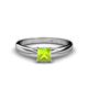 1 - Celine Princess Cut Peridot Solitaire Engagement Ring 