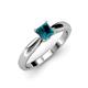 4 - Adsila Princess Cut Blue Diamond Solitaire Engagement Ring 