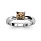 3 - Adsila Princess Cut Smoky Quartz Solitaire Engagement Ring 
