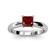 3 - Adsila Princess Cut Red Garnet Solitaire Engagement Ring 