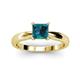 3 - Adsila Princess Cut Blue Diamond Solitaire Engagement Ring 
