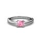 1 - Adsila Princess Cut Pink Tourmaline Solitaire Engagement Ring 