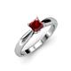 4 - Adsila Princess Cut Red Garnet Solitaire Engagement Ring 
