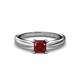 1 - Adsila Princess Cut Red Garnet Solitaire Engagement Ring 