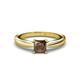 1 - Adsila Princess Cut Smoky Quartz Solitaire Engagement Ring 
