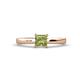 1 - Annora Princess Cut Peridot Solitaire Engagement Ring 