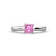 1 - Annora Princess Cut Lab Created Pink Sapphire Solitaire Engagement Ring 