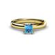 1 - Bianca Princess Cut Blue Topaz Solitaire Engagement Ring 