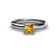 1 - Bianca Princess Cut Citrine Solitaire Engagement Ring 